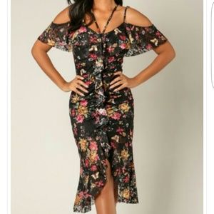 NWT WOW Couture 'FATIMA' Cold Shoulder Maxi Dress